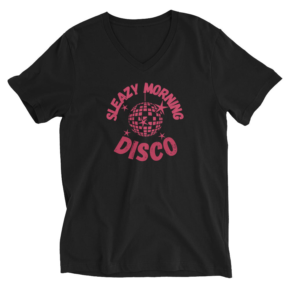 Sleazy Morning Disco Short Sleeve V-Neck T-Shirt - Unisex