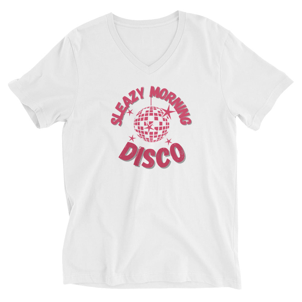 Sleazy Morning Disco Short Sleeve V-Neck T-Shirt - Unisex