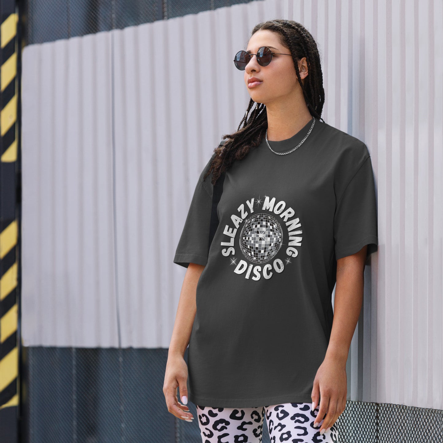 Sleazy Morning Disco Oversized Faded T-Shirt