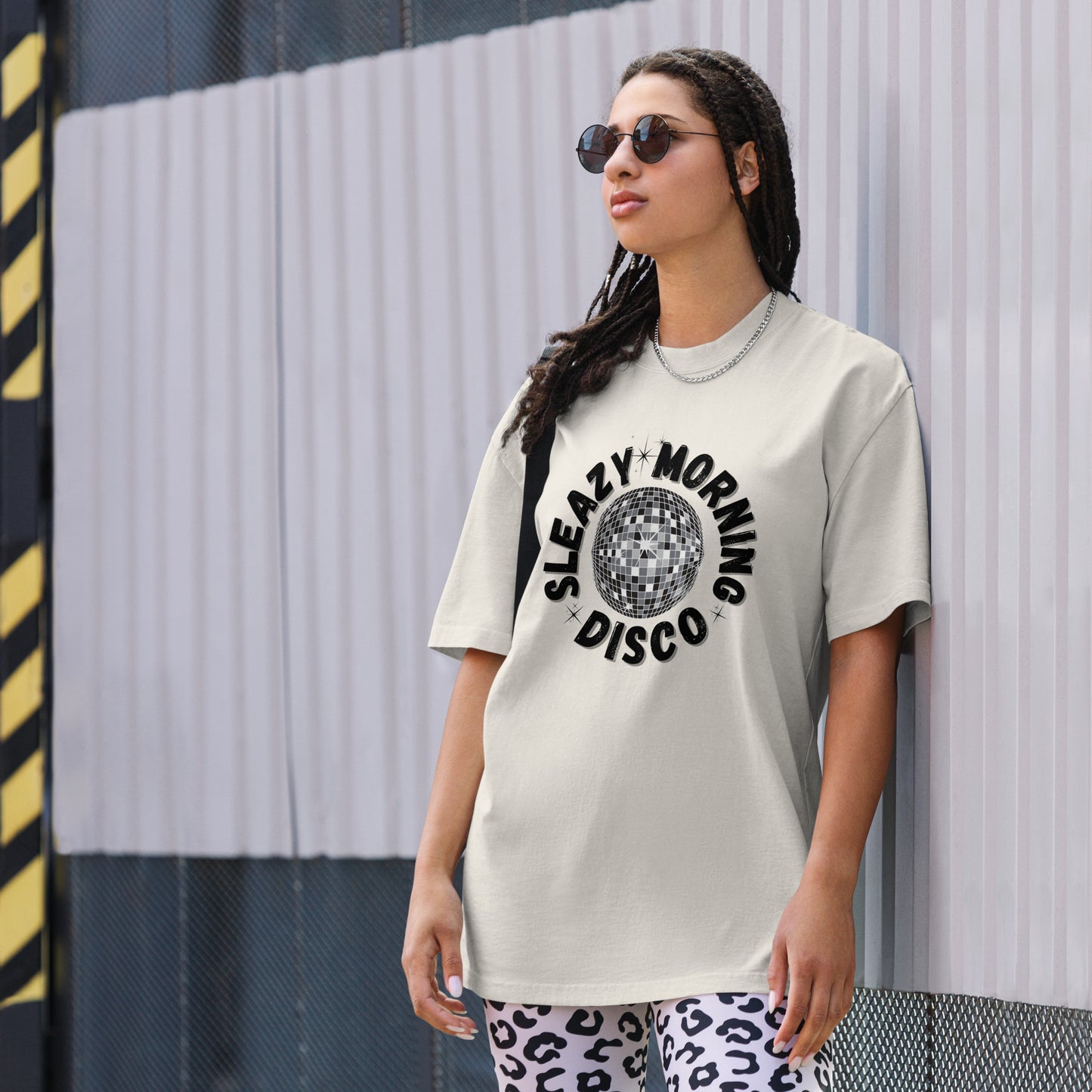 Sleazy Morning Disco Oversized Faded T-Shirt