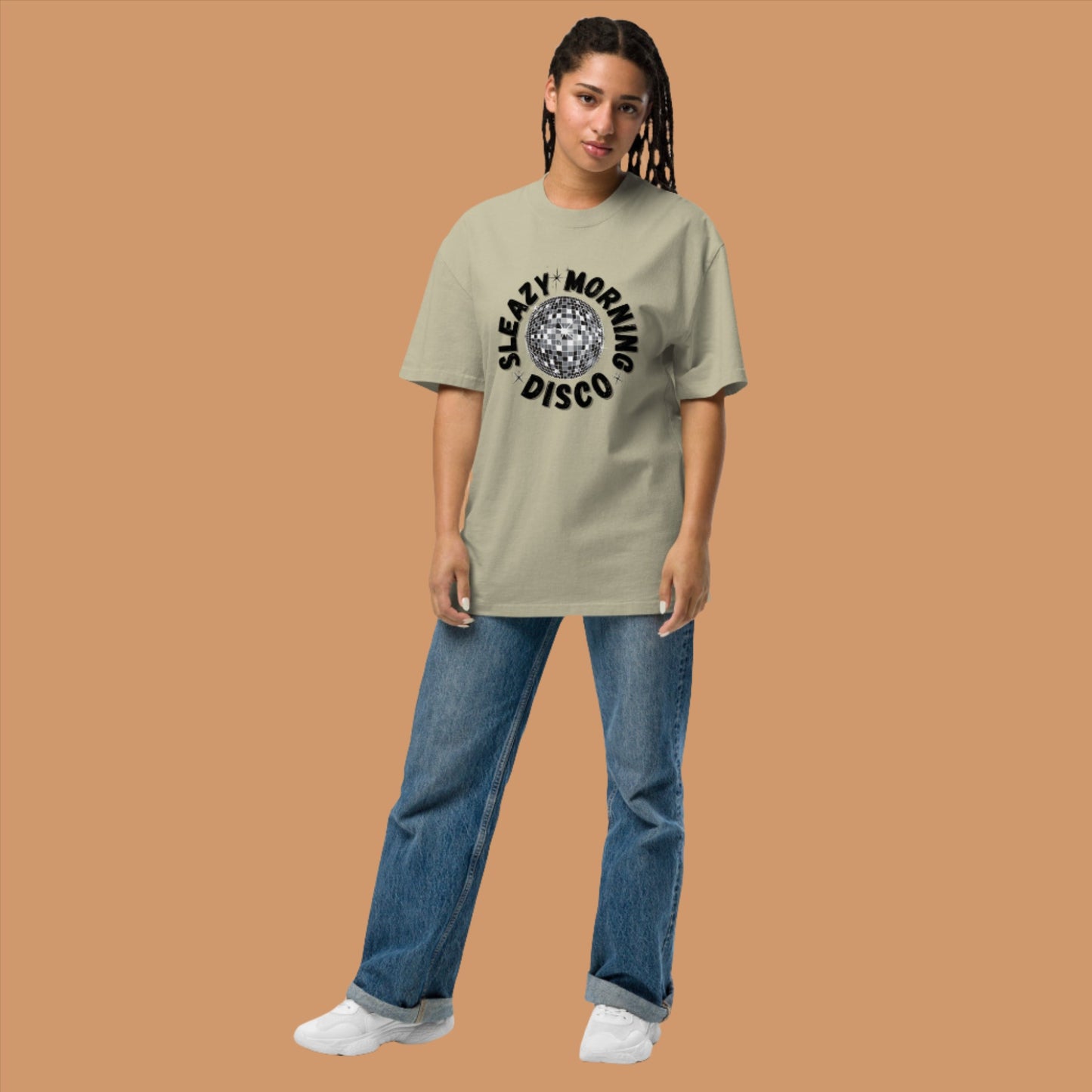 Sleazy Morning Disco Oversized Faded T-Shirt