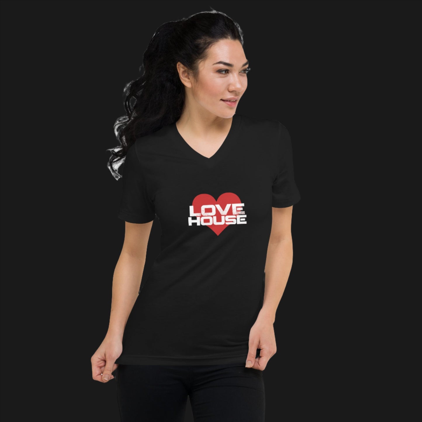 LoveHouse Short Sleeve Classic V-Neck T-Shirt - Unisex