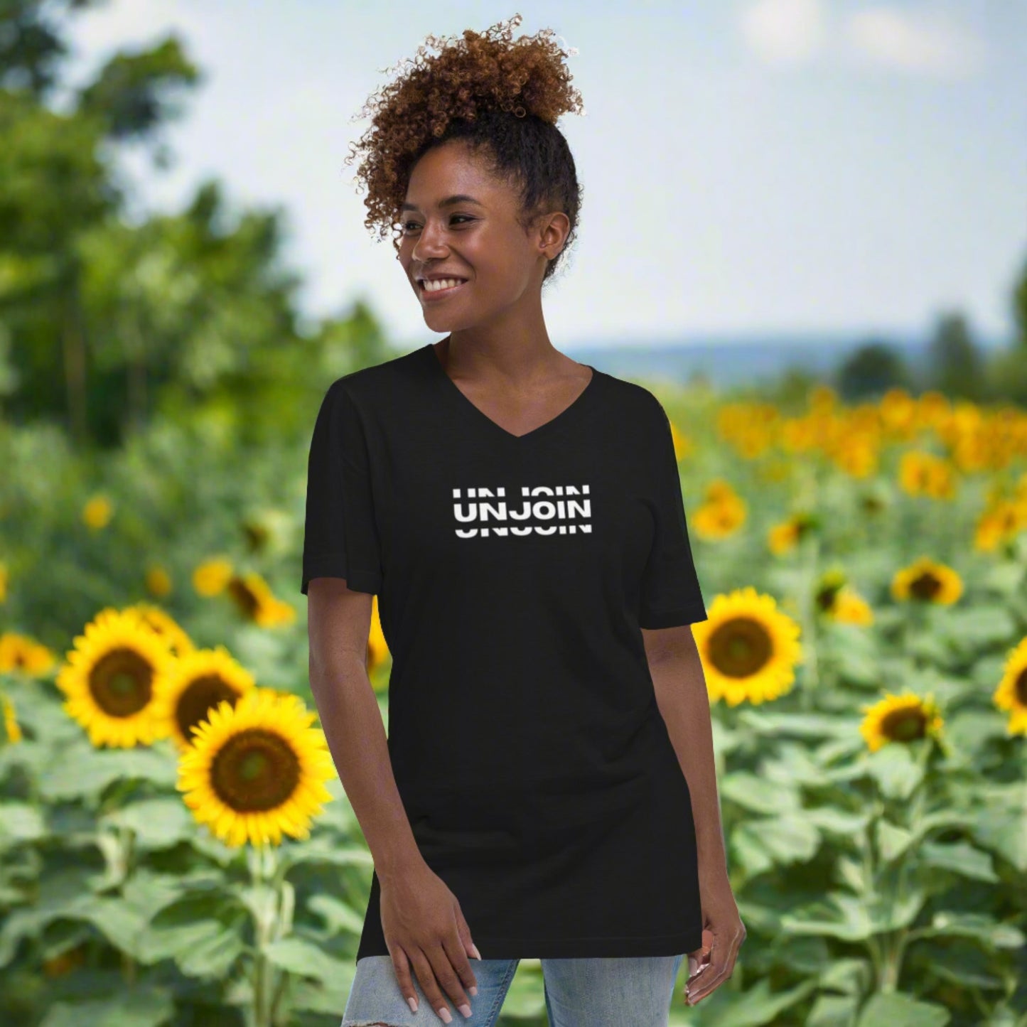 Unjoin Series Short Sleeve V-Neck T-Shirt - Unisex