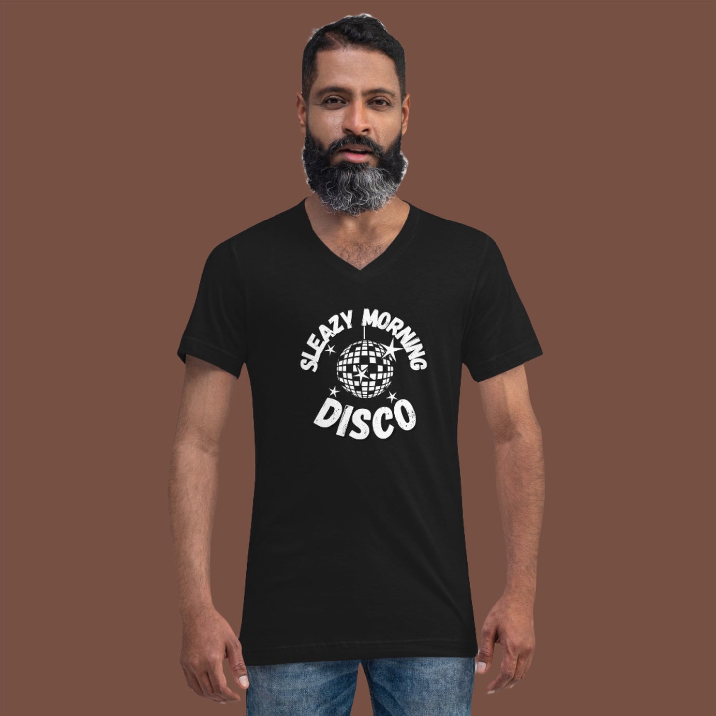 Sleazy Morning Disco Short Sleeve V-Neck T-Shirt - Unisex