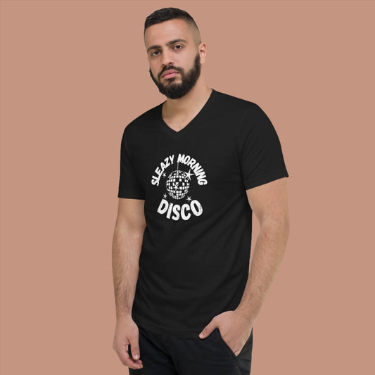 Sleazy Morning Disco Short Sleeve V-Neck T-Shirt - Unisex