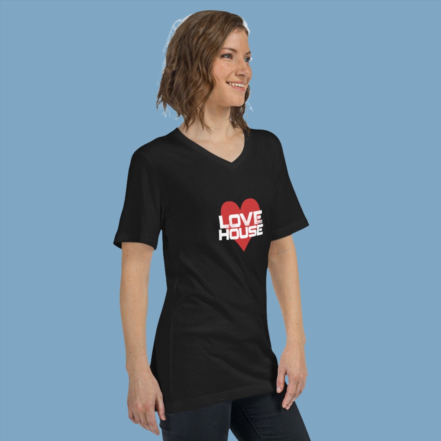 LoveHouse Short Sleeve Classic V-Neck T-Shirt - Unisex