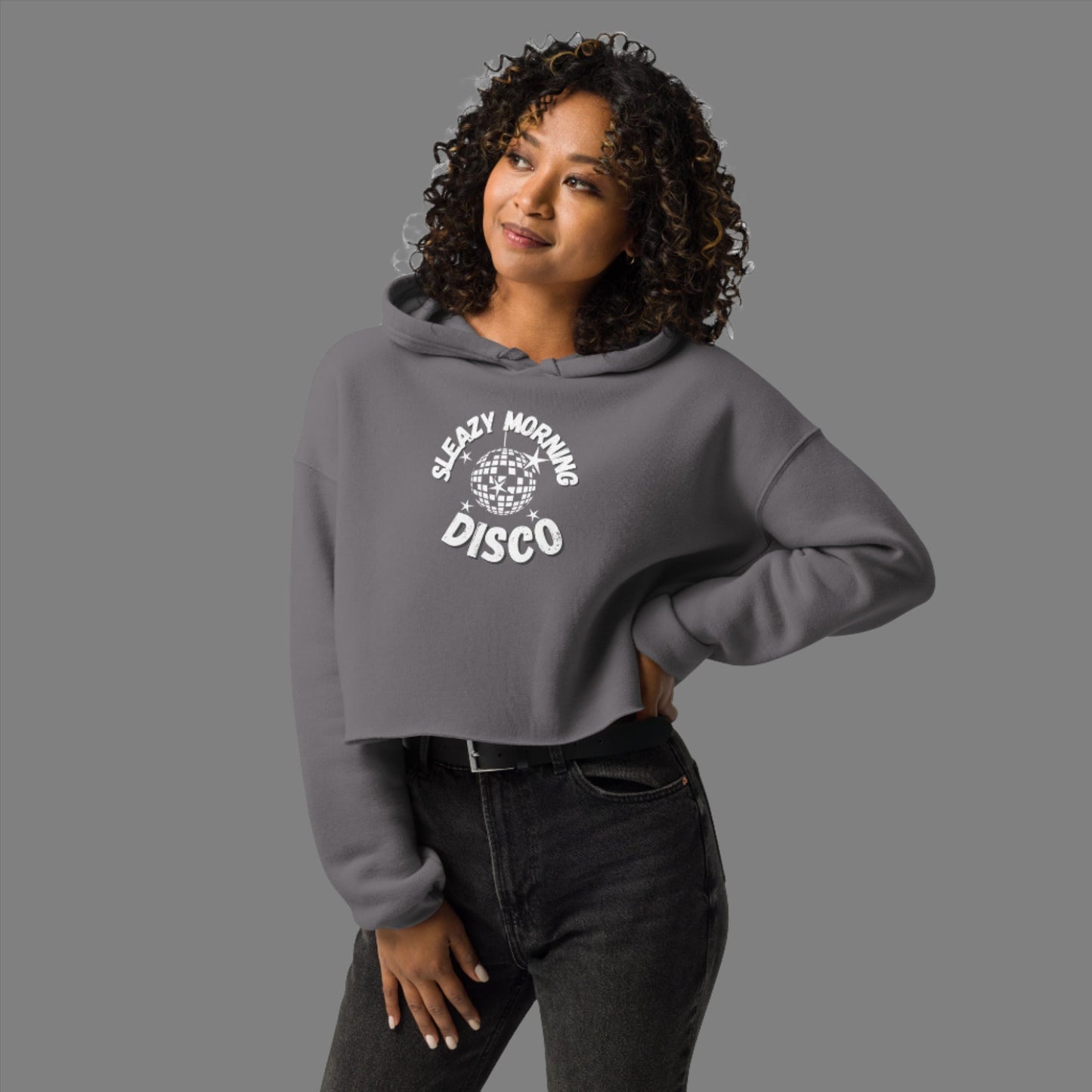 Sleazy Morning Disco Crop Hoodie - Women's